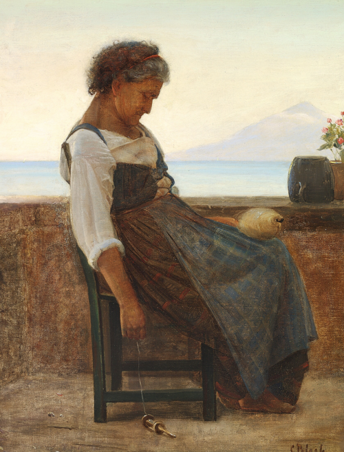 An Italian woman taking a nap., 1871, Carl Heinrich Bloch
