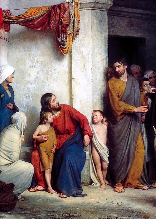 Jesus Christ with the children / Let the little Children come unto Me / Suffer the Children, 1800, Carl Heinrich Bloch