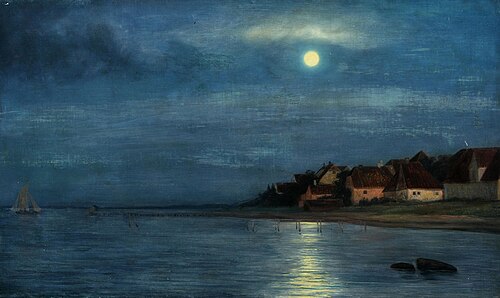 Moonlight. Hellebæk, , Carl Heinrich Bloch