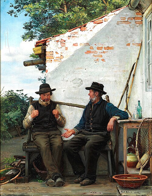 Two fishermen conversing, 1880, Carl Heinrich Bloch