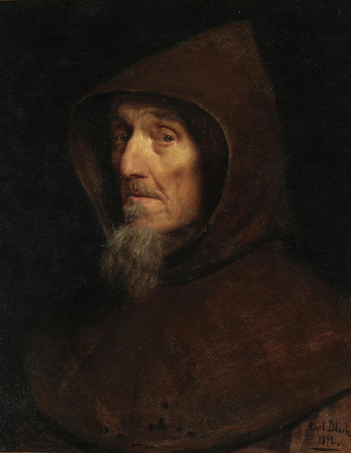 A monk's head., 1872, Carl Heinrich Bloch