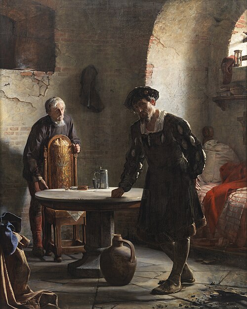 Christian II en prison au château de Sønderborg, 1871, Carl Heinrich Bloch