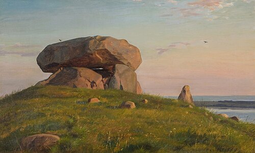 En kæmpehøj på Refsnæs, 1885, Carl Heinrich Bloch