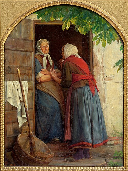 Two women talking, 1874, Carl Heinrich Bloch