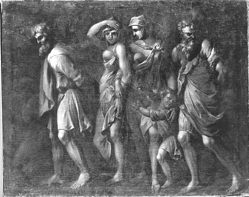 Römischer Triumphzug: Gefangene Männer und Frauen, 1615, Giovanni Andrea Donducci