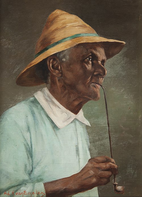 Negro com Chapéu e Cachimbo, 1901, Adrien Henri Vital van Emelen