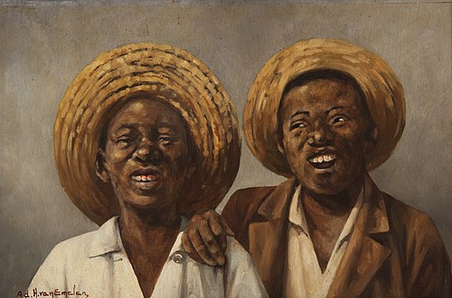 Dois Negrinhos com Chapéu, 1901, Adrien Henri Vital van Emelen