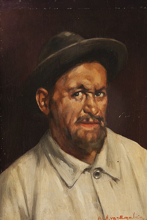 Homem com Chapéu, Camisa Branca, 1901, Adrien Henri Vital van Emelen