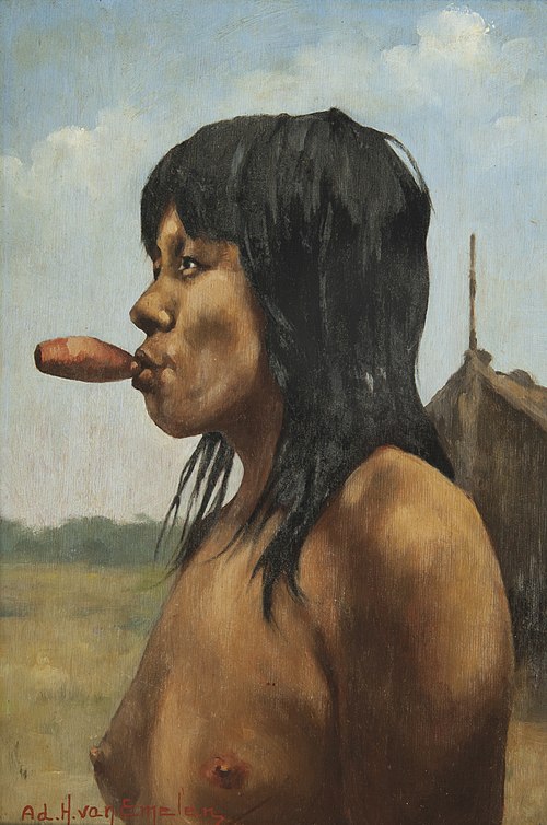 Índia Carajá Fumando o Cachimbo Feito da Fruta do Raricocó, 1901, Adrien Henri Vital van Emelen