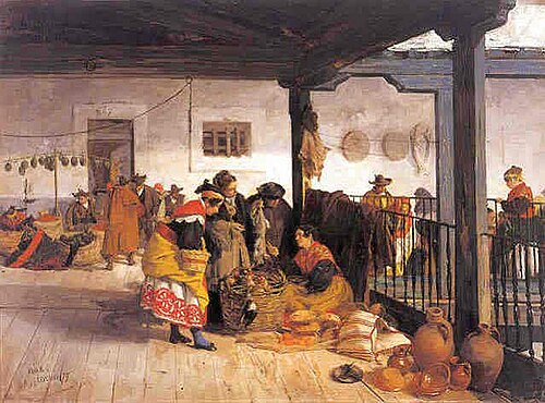 Mercado en Ávila, 1875, Ángel Lizcano Monedero
