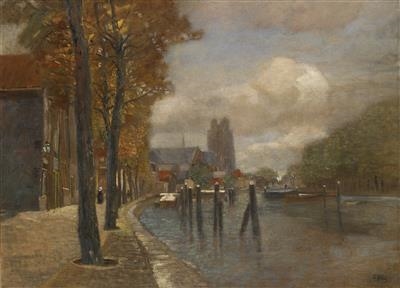 Canal in Dordrecht, 1890, Tina Blau