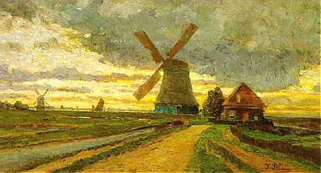 Avond bij Volendam, 1880, Tina Blau