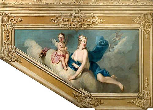 Doves and Cupid on a Cloud, 1732, Francesco Sleter