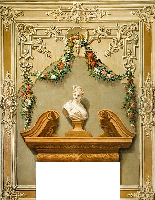 Classical Bust with a Garland of Flowers, 1732, Francesco Sleter