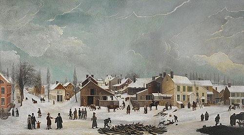 Winter Scene in Brooklyn, 1820, Francis Guy