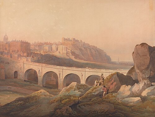 View of Edinburgh from Calton Hill, 1811, Francis Nicholson