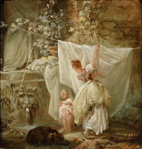Laundress and Child, 1761, Hubert Robert