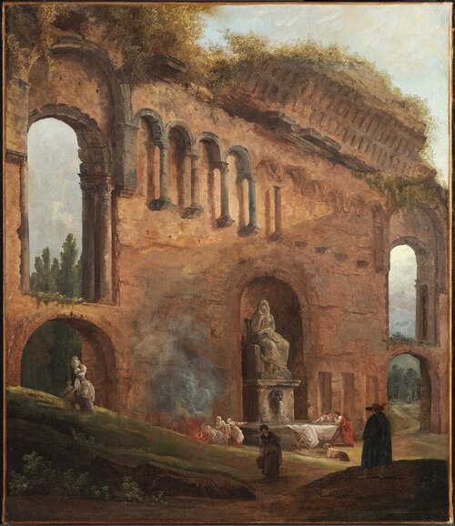 Roman Ruins with Laundresses, 1777, Hubert Robert