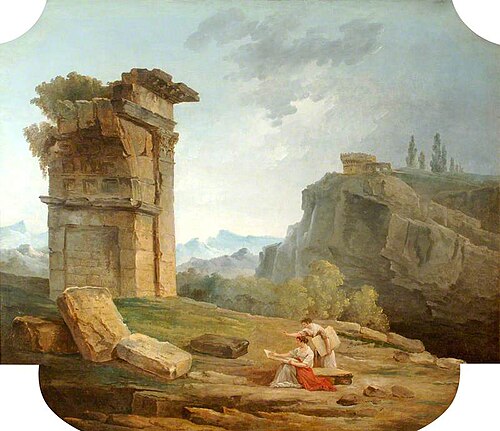 Classical Landscape with Two Women Sketching, 1795, Hubert Robert