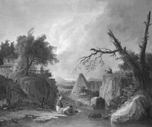 Paysage avec pyramide, 1758, Hubert Robert