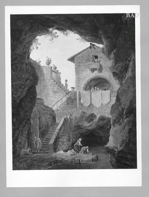 washing women near a house, 1758, Hubert Robert