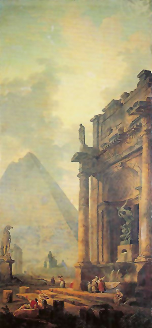 Ruines avec pyramide, 1779, Hubert Robert