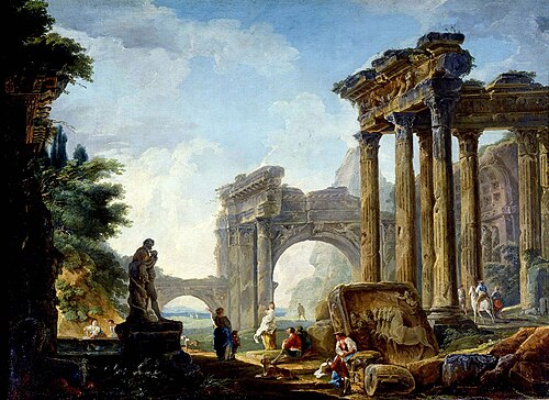 Paysage avec ruines romaines, 1755, Hubert Robert