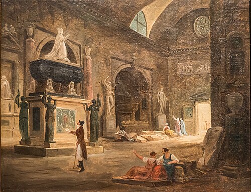 Une salle du Musée des Monuments Français, 1800, Hubert Robert