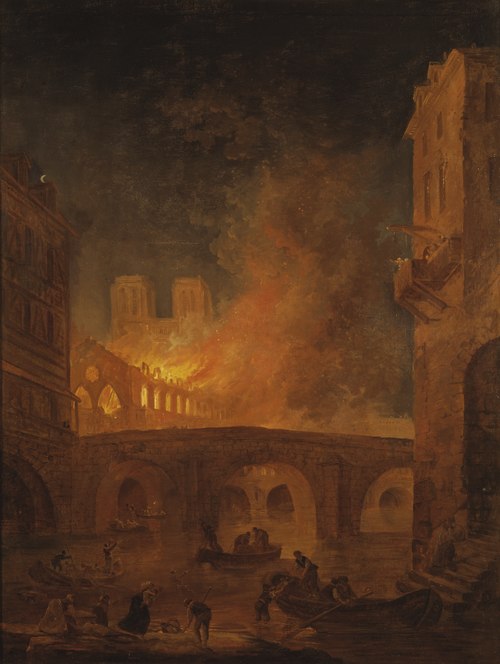 The Fire of Hôtel-Dieu in Paris, 1772, 1772, Hubert Robert