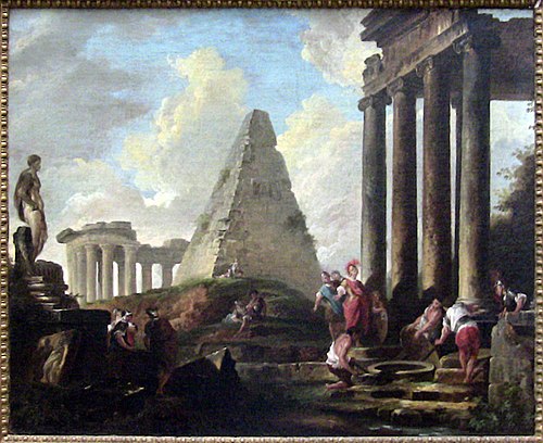Alexander before Achilles' Tomb, 1754, Hubert Robert