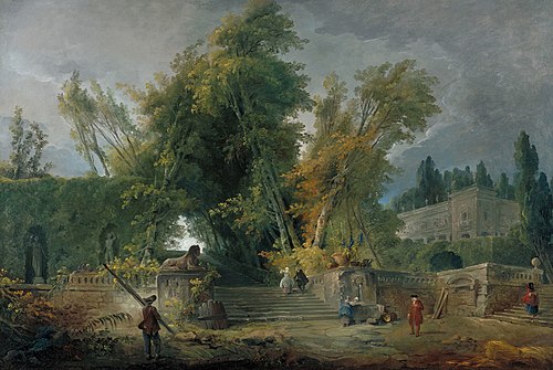 Jardin d'une village italienne, 1764, Hubert Robert