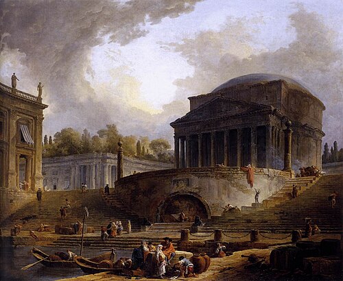 Vue du Port de Ripetta, à Rome, 1766, Hubert Robert