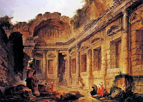 Interior of the Temple of Diana in Nîmes, 1771, Hubert Robert