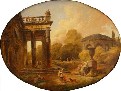 Vue sur les jardins Borghese à Rome, 1772, Hubert Robert