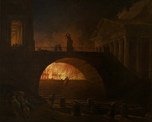 L'Incendie de Rome, 1785, Hubert Robert