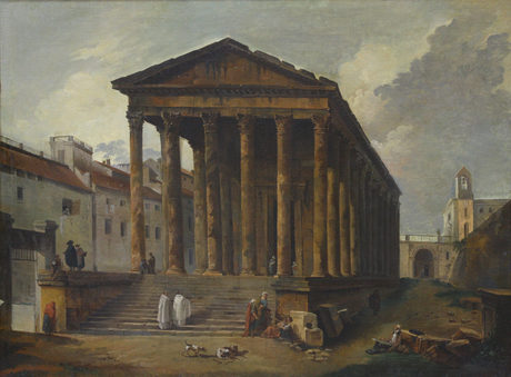La Maison Carrée à Nîmes, 1787, Hubert Robert