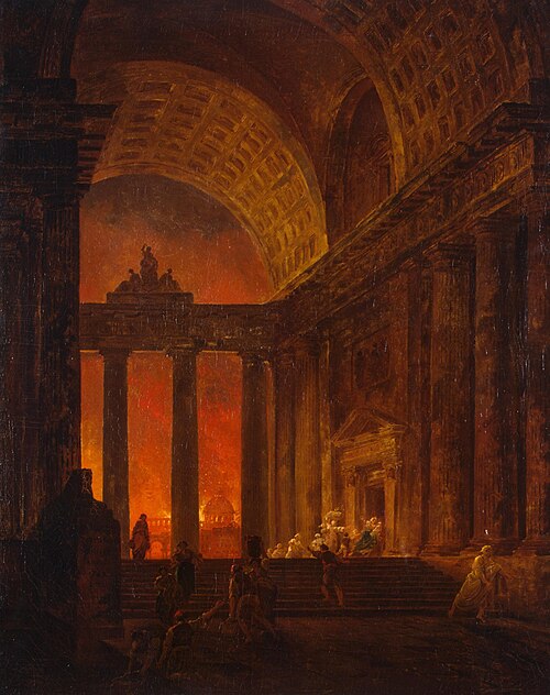 Incendie à Rome, 1787, Hubert Robert