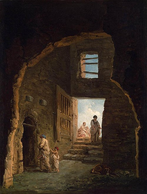 Ruines habitées, 1790, Hubert Robert
