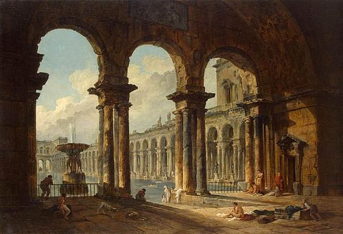 Ruines antiques utilisées comme bains publics, 1798, Hubert Robert
