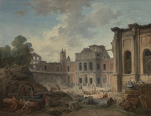 Démolition du château de Meudon, 1806, Hubert Robert