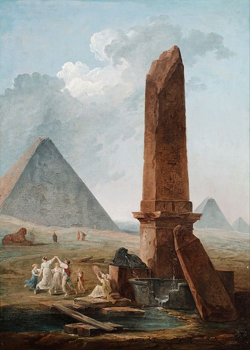 Farandole au milieu de monuments égyptiens, 1750, Hubert Robert
