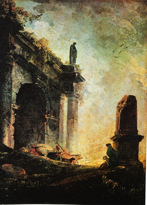 Ruines antiques (Arc de Titus à Rome), 1754, Hubert Robert