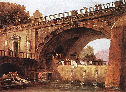 Blanchisseuses sous un pont, 1750, Hubert Robert