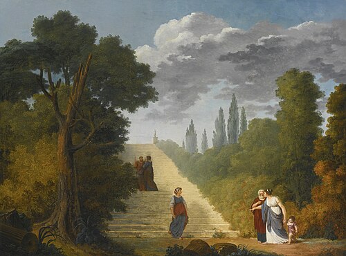 A Grand Staircase In a Park Setting, 1750, Hubert Robert