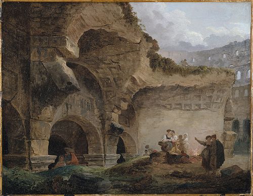 Washerwomen in the Ruins of the Colosseum, 1760, Hubert Robert