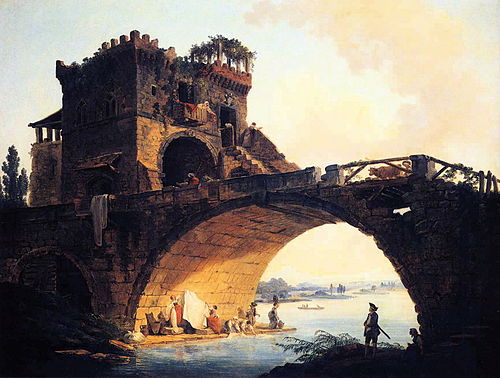 Le Vieux pont, 1775, Hubert Robert