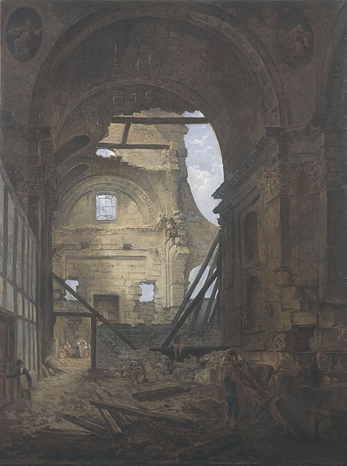 Church of the Sorbonne in Ruins, 1800, Hubert Robert
