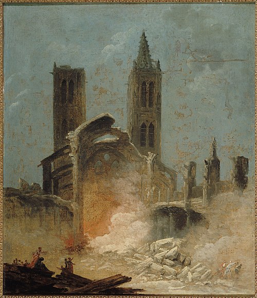 Demolition of Saint-Jean-en-Grève, 1800, Hubert Robert