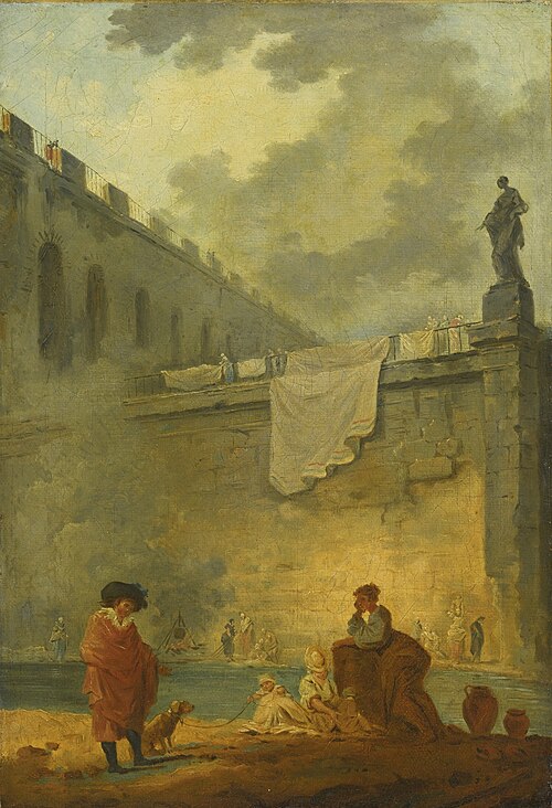 Figures at the Waterside, 1800, Hubert Robert