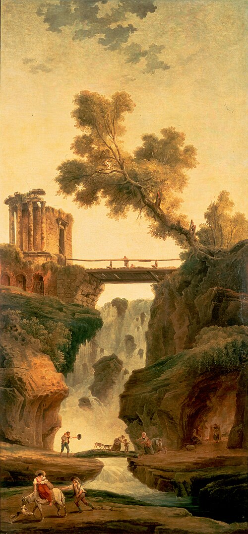 Paysage avec une cascade, 1802, Hubert Robert